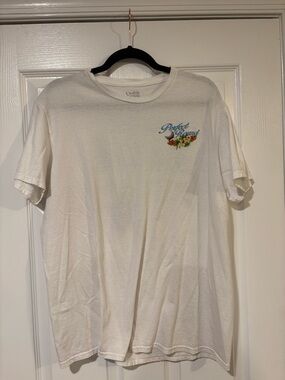 croft & barrow White Graphic Crew Tee with Blue Script